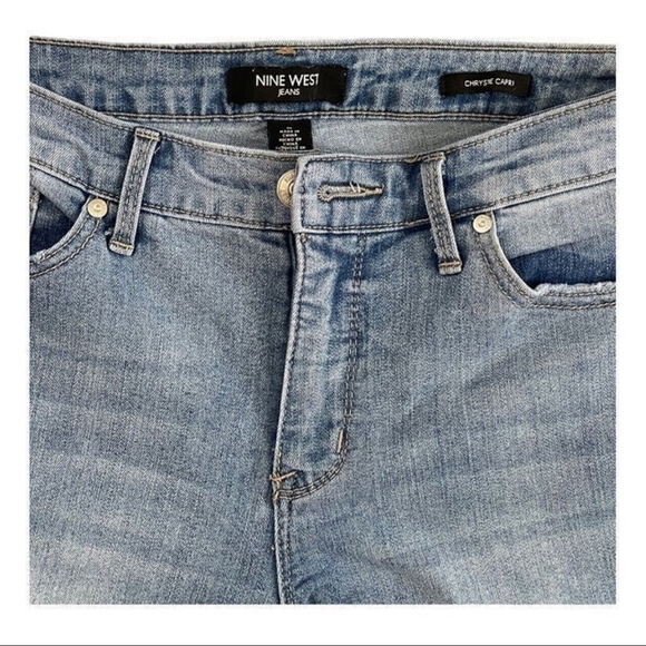 Women's Jeans Blue Light Wash Nine West Missy Senora Courant Jeans Capri Jeans - Picture 4 of 5